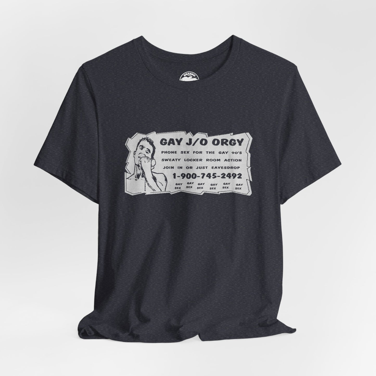 Gay J/O Orgy Phone Sex Ad (90's Gay Phone Sex Ad Graphic Tee/90's)