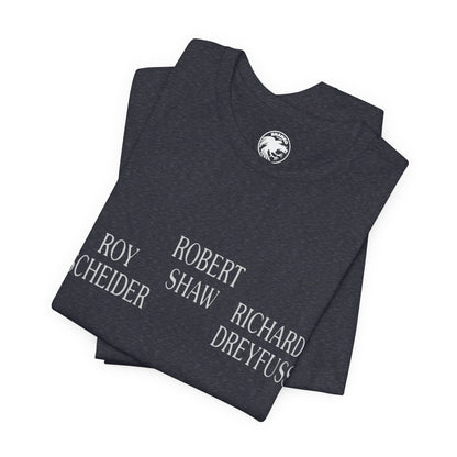 Jaws (Opening Credits Tee/Roy Scheider. Robert Shaw. Richard Dreyfuss.)
