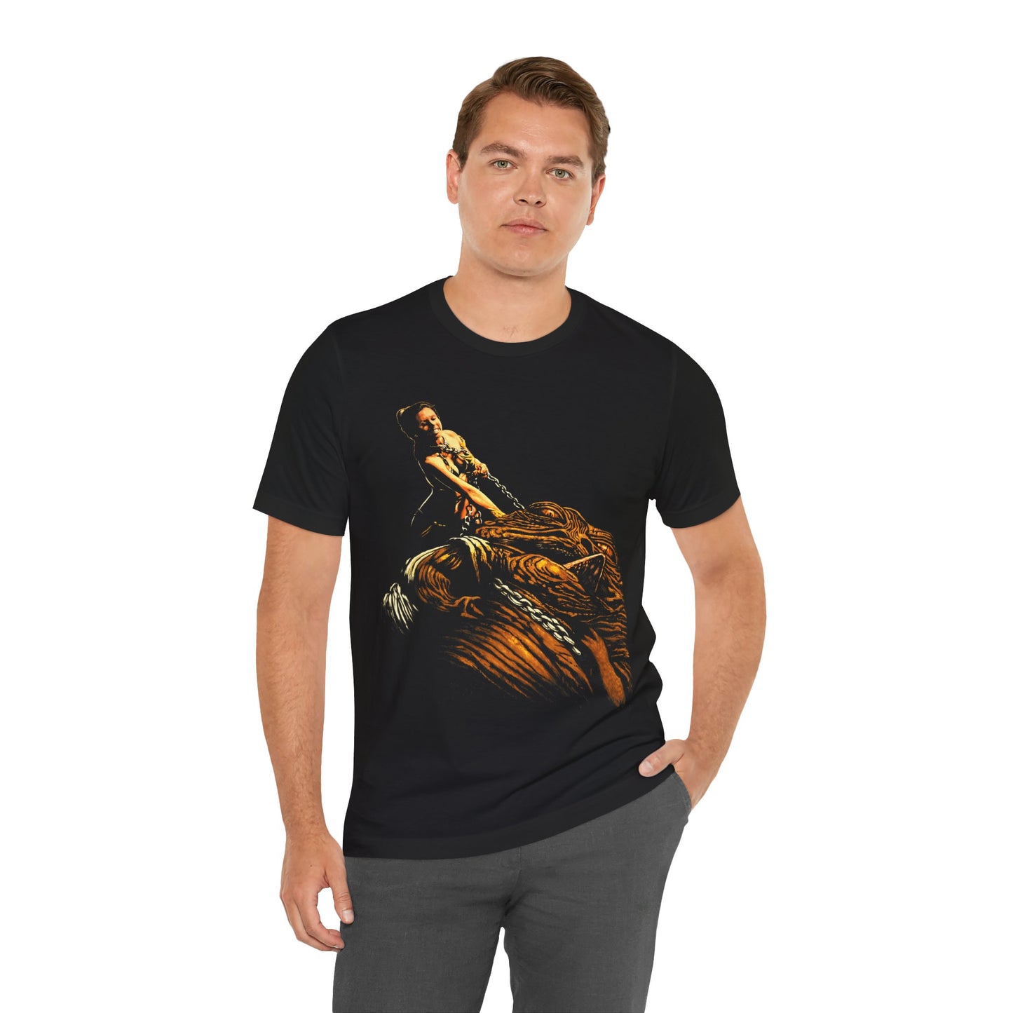 Princess Leia / Jabba Replica Tee (Princess Leia Choking Jabba the Hutt/Fuck the Patriarchy/Star Wars Shirt)