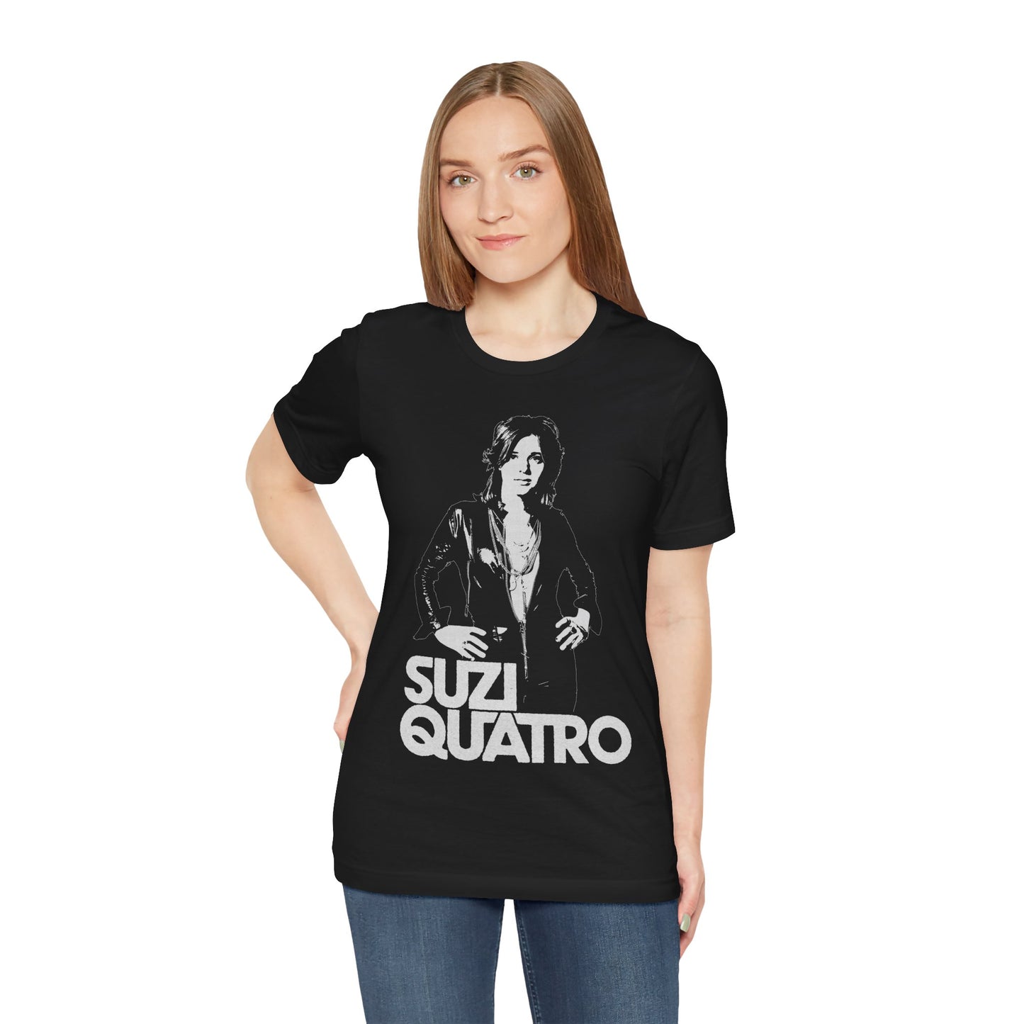 Suzi Quatro (Replica Promo Tee with Vintage Print Effect)