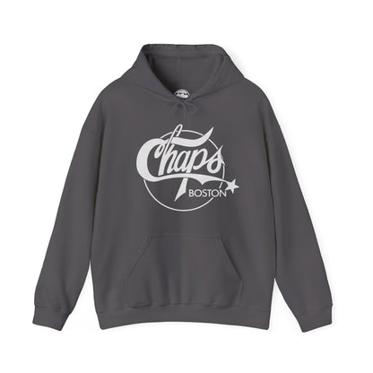 Chaps Boston Hoodie (Boston Gay Bar/80's and 90's/80's Logo with Vintage Print Effect)