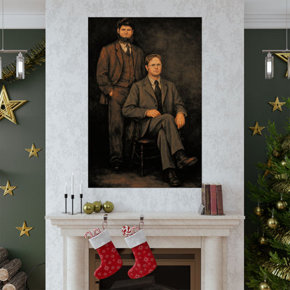 Dwight and Mose Portrait (The Office Dwight Schrute and Mose Portrait Reprint/Schrute Farms)