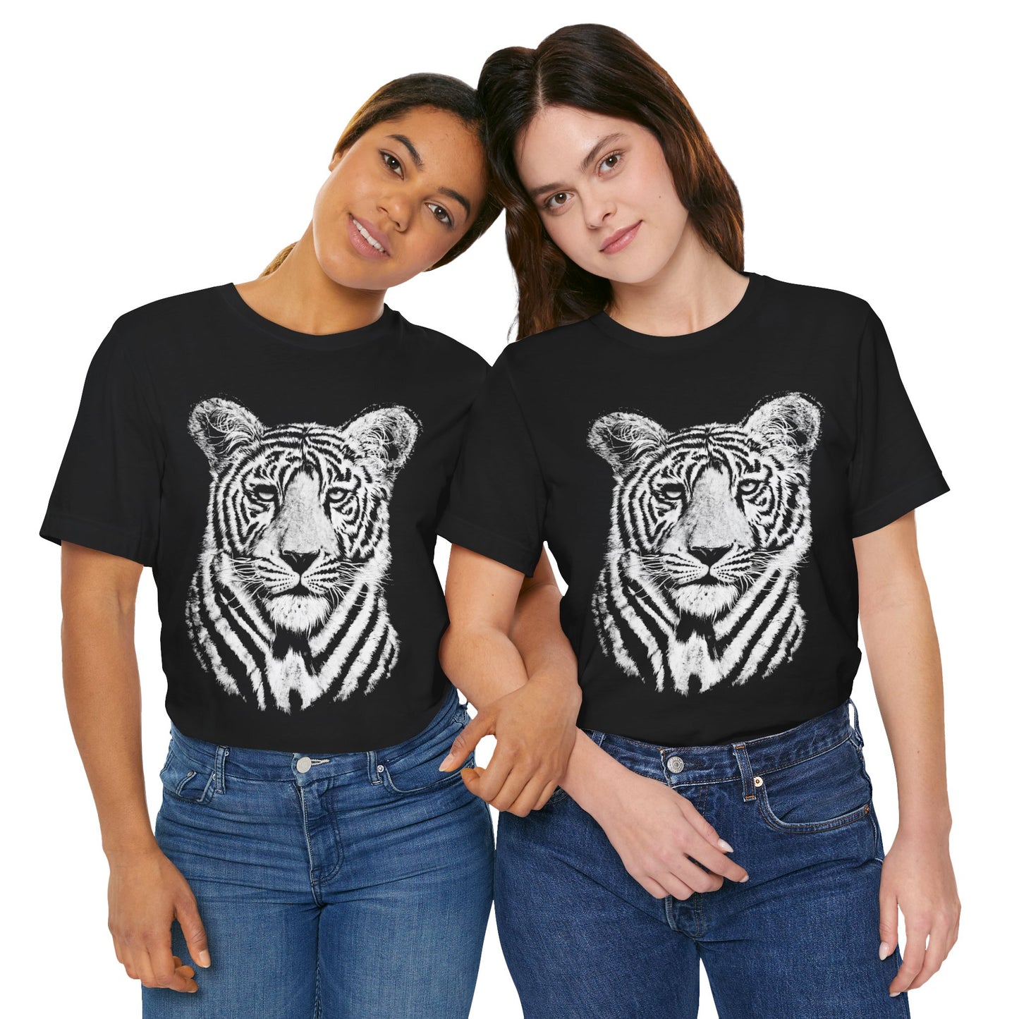 White Bengal Tiger (Replica 90's Tiger Shirt/Oversized Graphic with Vintage Print Effect)