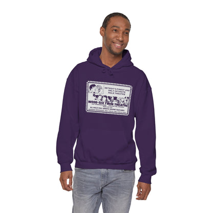 Wood–Six Twin Theater Hoodie (Detroit Gay Porno House/70's to 90's)