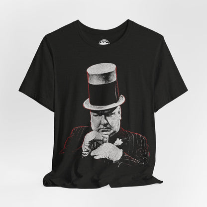 W.C. Fields (Playing Cards/Graphic with Vintage Rock Tee Effect)