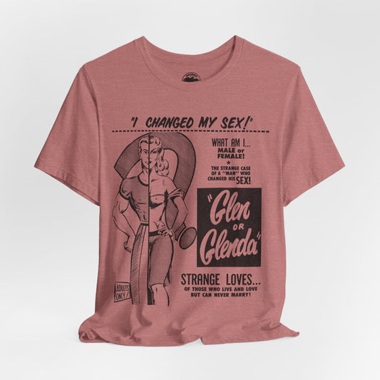 Glen or Glenda? (Large scale graphic with vintage print effect/Ed Wood Shirt)