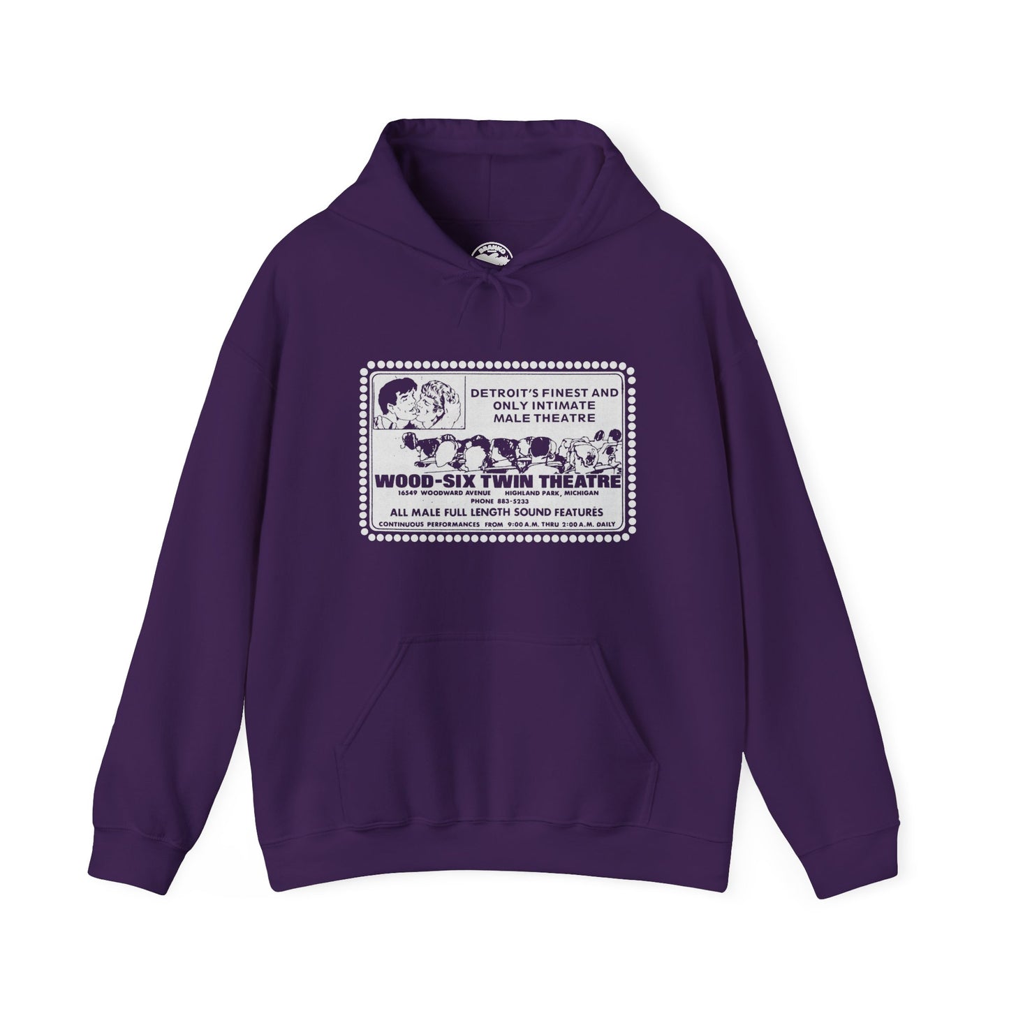 Wood–Six Twin Theater Hoodie (Detroit Gay Porno House/70's to 90's)