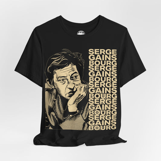 Serge Gainsbourg (Large Graphic with Vintage Effect/Initials B.B Illustration/Serge Gainsbourg Shirt)
