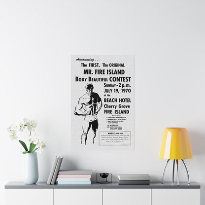 Mr. Fire Island Poster Reprint (First Mr. Fire Island Contest/1970)