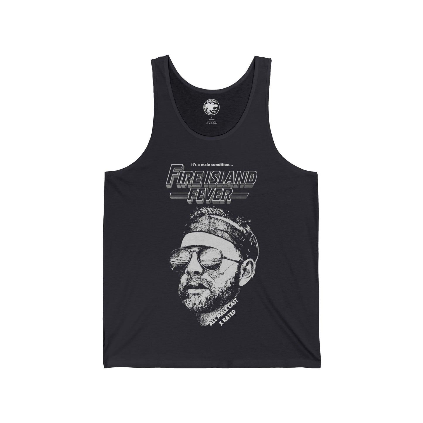 Fire Island Fever Tank (70's Gay Adult Film Image with Vintage Print Effect)