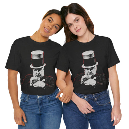 W.C. Fields (Playing Cards/Graphic with Vintage Rock Tee Effect)