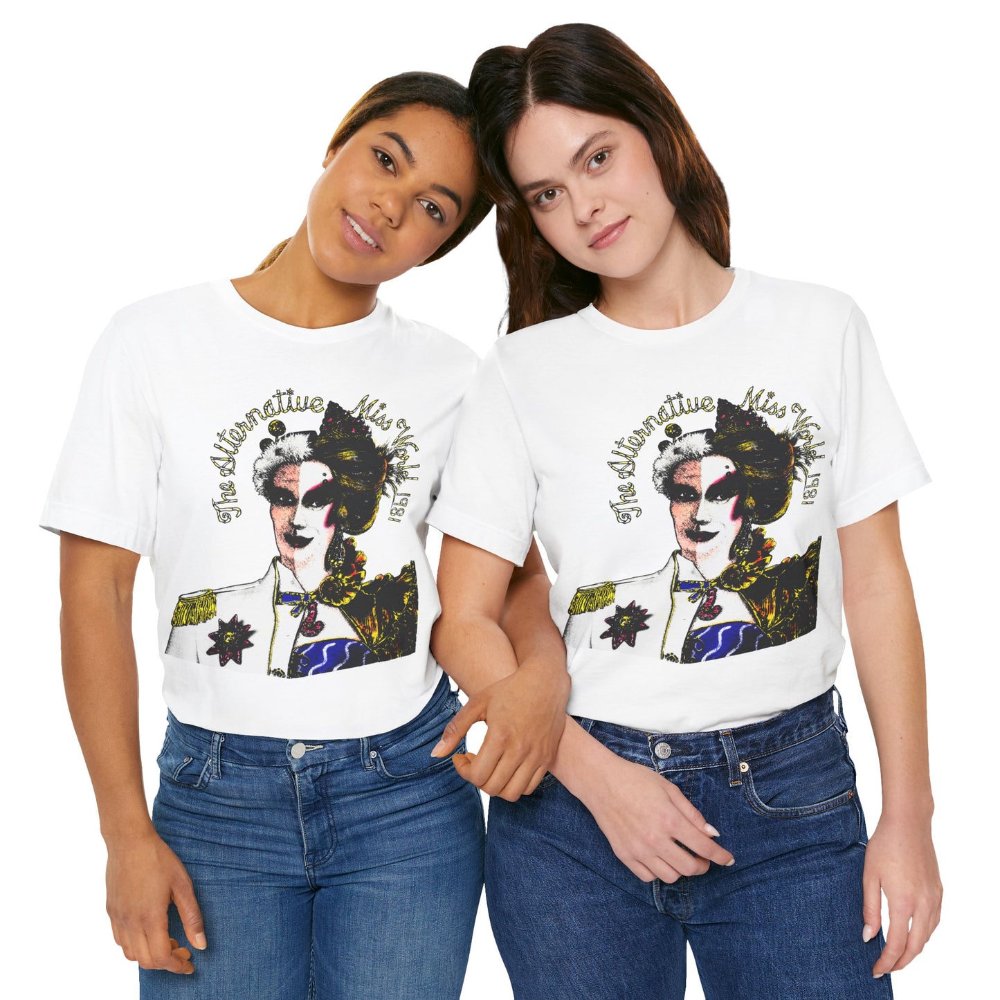 Alternative Miss World (Replica 1981 Souvenir Tee with Vintage Print Effect)