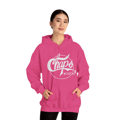Chaps Boston Hoodie (Boston Gay Bar/80's and 90's/80's Logo with Vintage Print Effect)