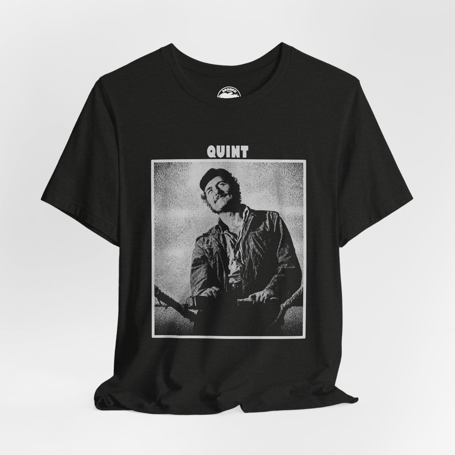 Quint (Robert Shaw Jaws Shirt/Graphic with Vintage Print Effect)