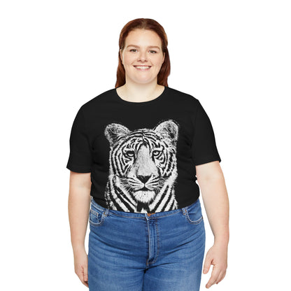 White Bengal Tiger (Replica 90's Tiger Shirt/Oversized Graphic with Vintage Print Effect)
