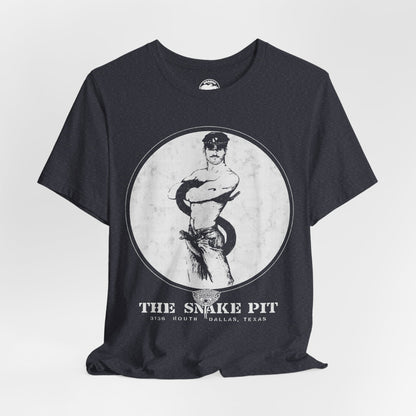 The Snake Pit (Dallas Gay Leather Bar/70's to 90's/Early 80's Logo with Vintage Print Effect)