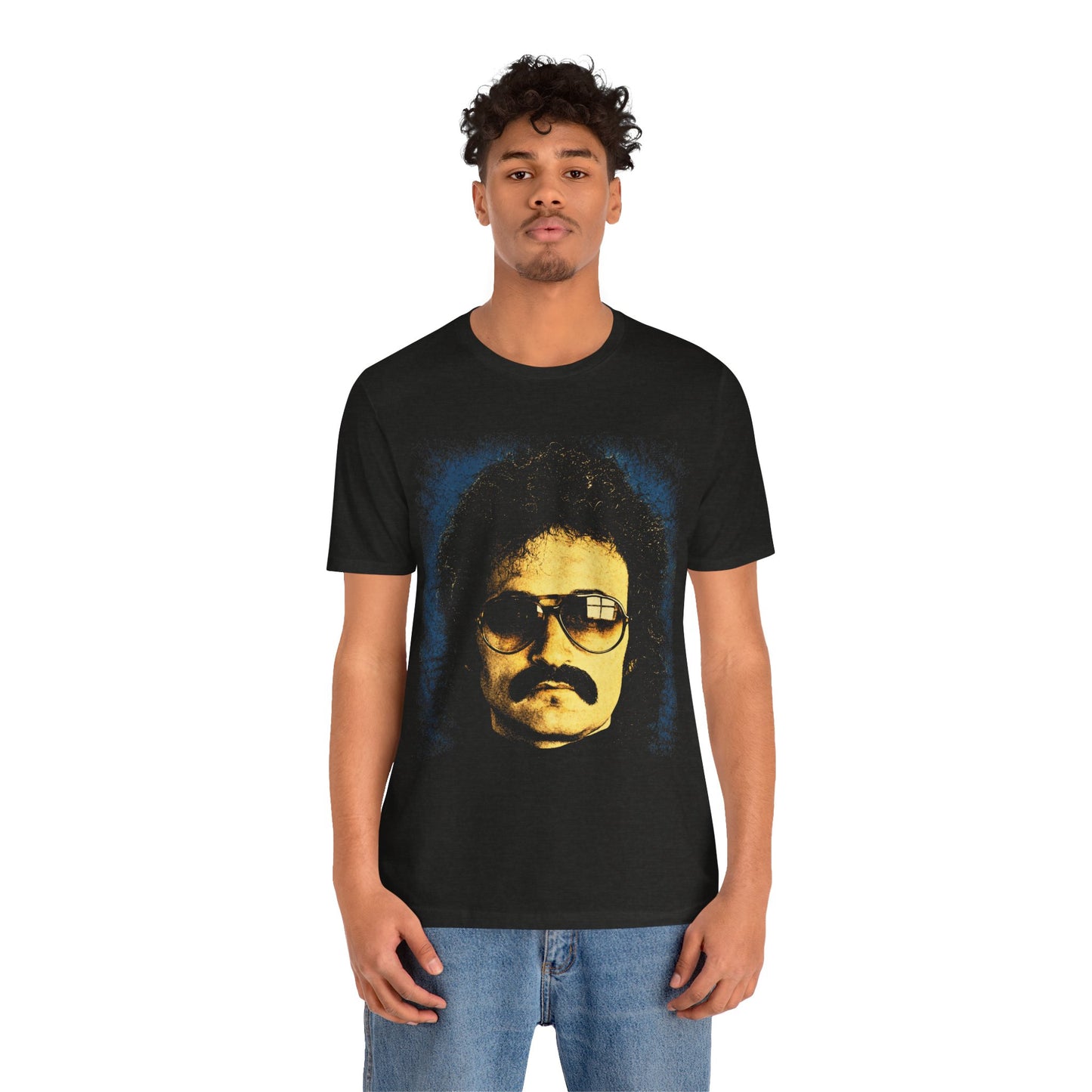 Giorgio Moroder (Large Face Graphic with Vintage Rock Tee Print Effect)