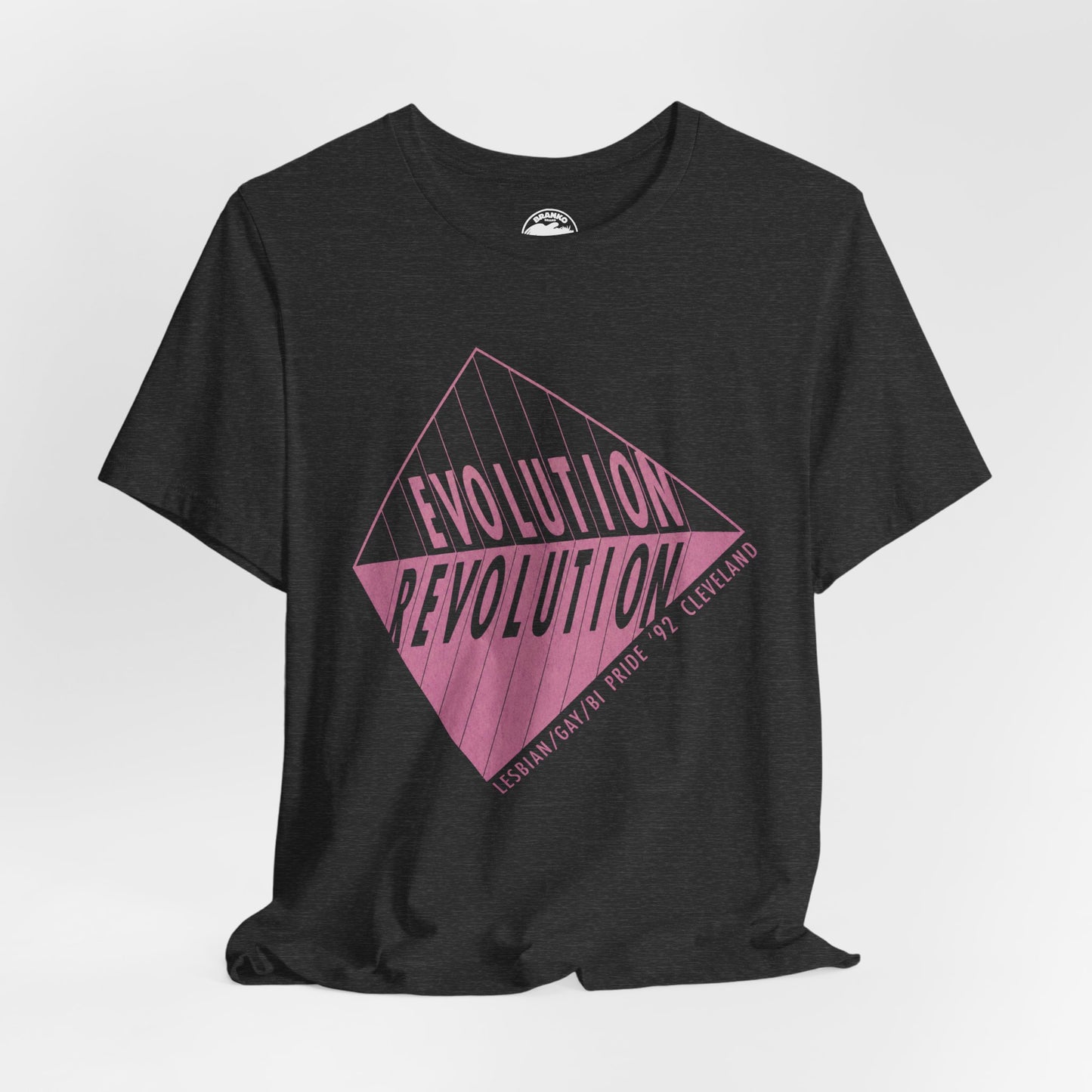 1992 Cleveland Pride (Replica Lesbian, Gay and Bi Pride Shirt/Cleveland Gay Pride/Evolution Revolution)