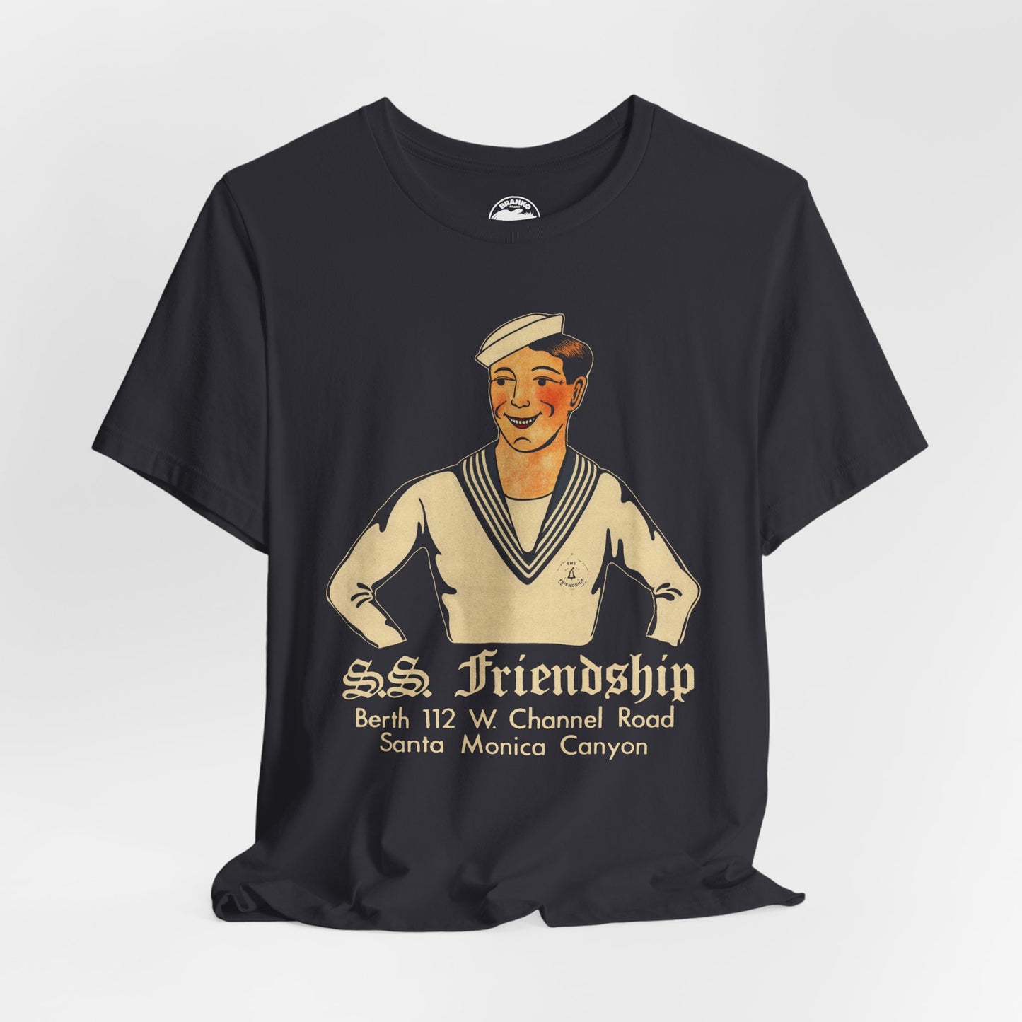 S.S. Friendship (Los Angeles Gay Bar/1938-2005/Vintage Sailor Graphic with Distressed Print Effect)