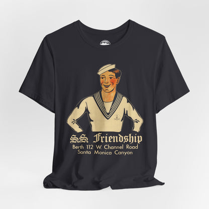 S.S. Friendship (Los Angeles Gay Bar/1938-2005/Vintage Sailor Graphic with Distressed Print Effect)