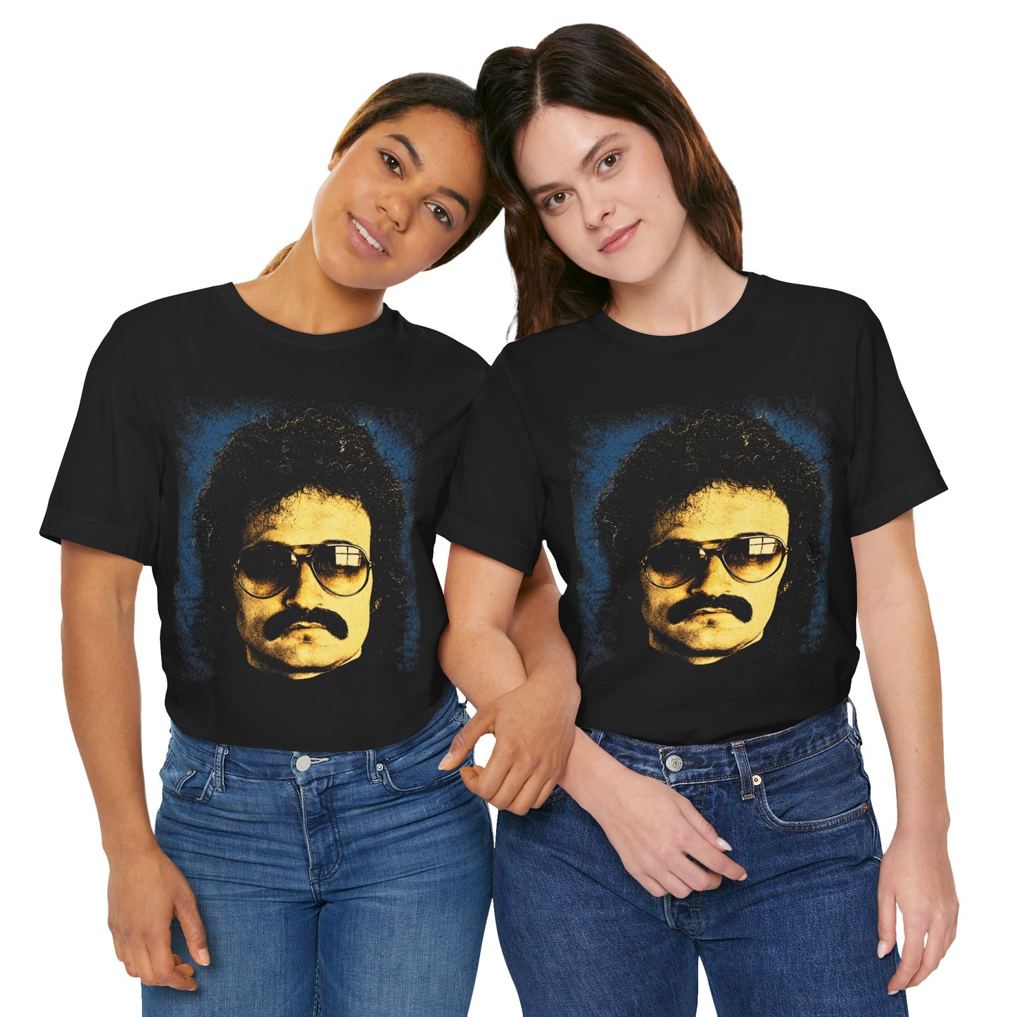 Giorgio Moroder (Large Face Graphic with Vintage Rock Tee Print Effect)