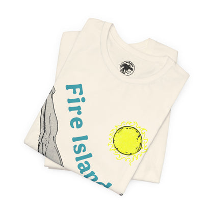 Fire Island (Replica 70's Souvenir T-Shirt with Oversized Graphic/Fire Island, New York Shirt)