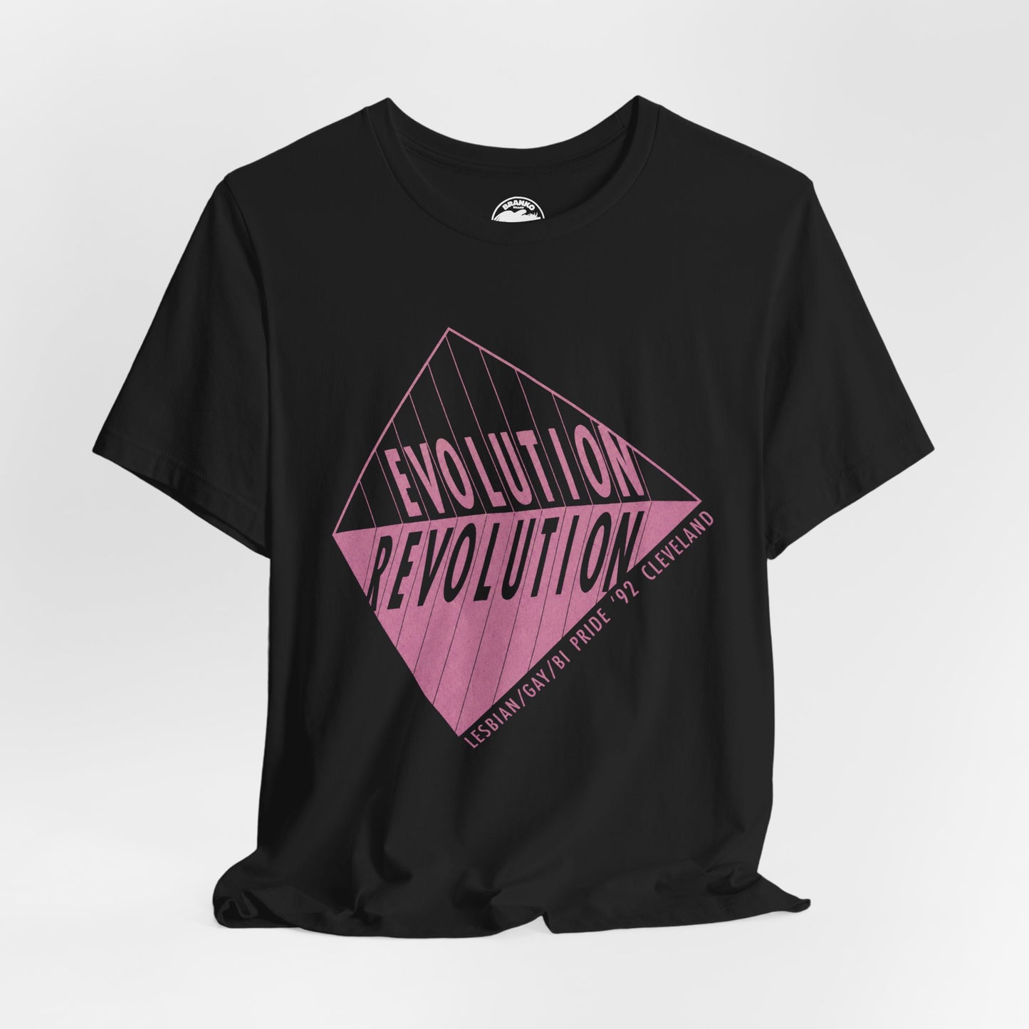 1992 Cleveland Pride (Replica Lesbian, Gay and Bi Pride Shirt/Cleveland Gay Pride/Evolution Revolution)