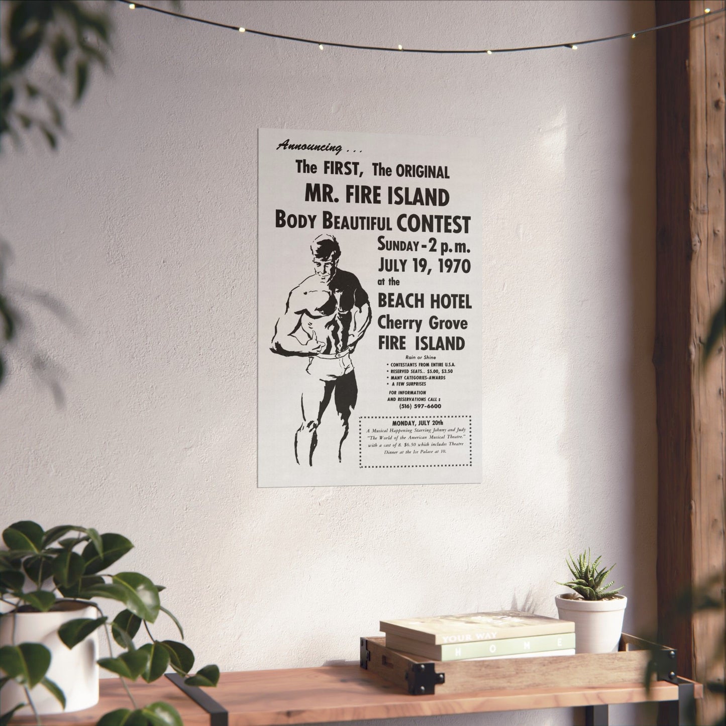 Mr. Fire Island Poster Reprint (First Mr. Fire Island Contest/1970)