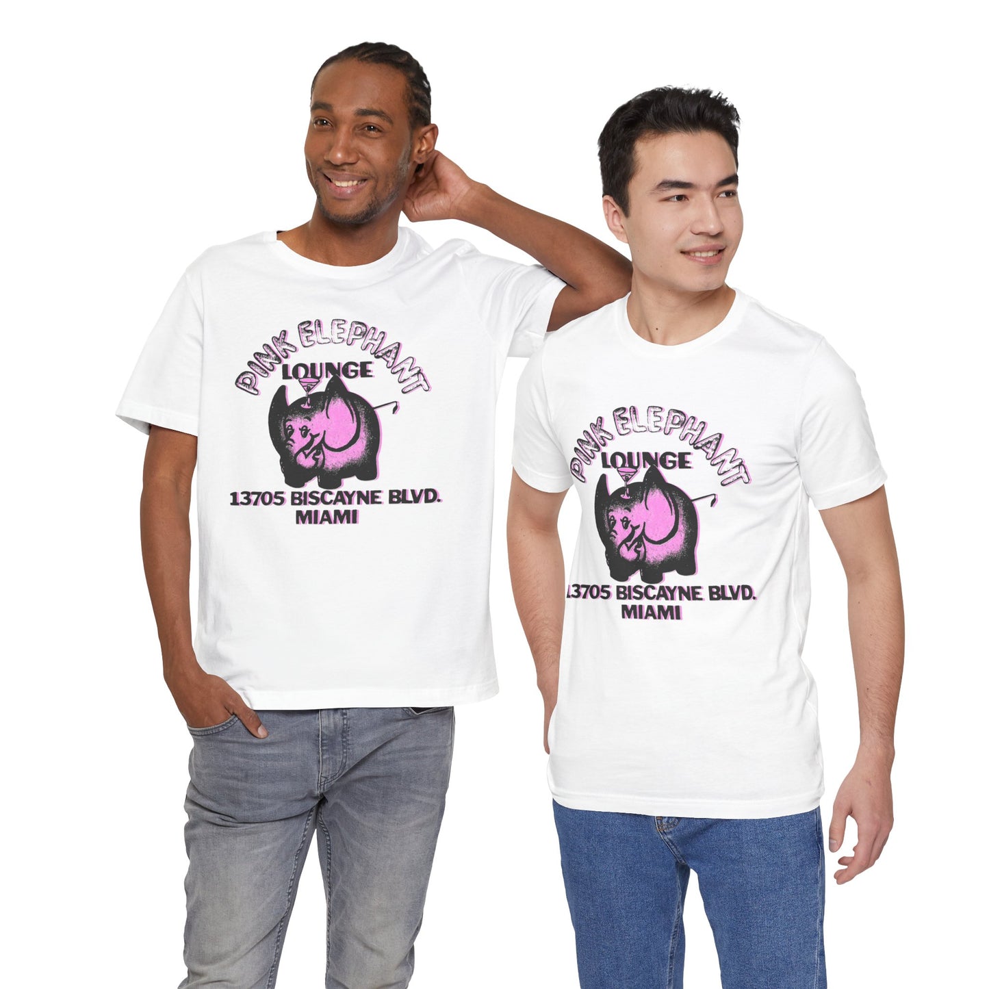 Pink Elephant Lounge (Miami Gay Bar/1973-2009/1976 Logo with Vintage Print Effect)