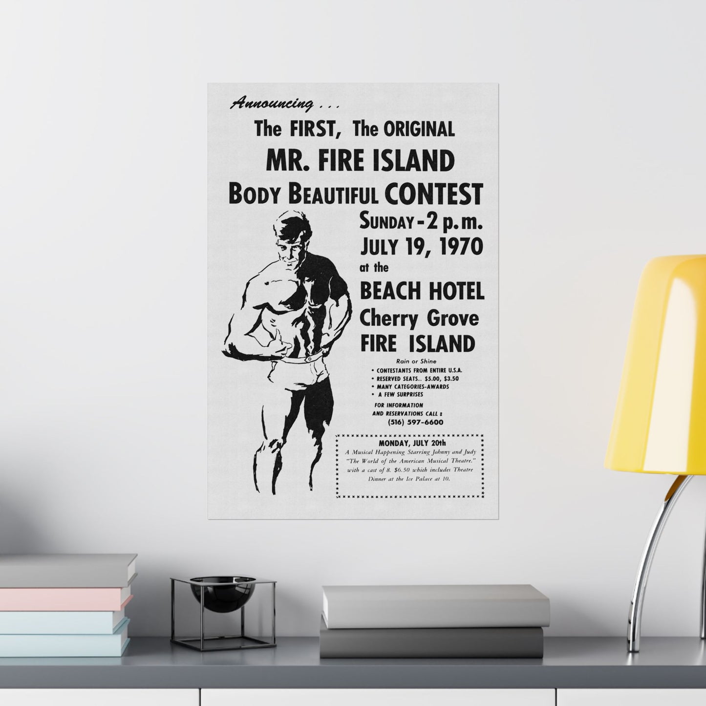 Mr. Fire Island Poster Reprint (First Mr. Fire Island Contest/1970)