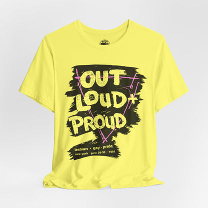 New York City Pride 1991 (Replica Promo Shirt/1991 Lesbian and Gay Pride/Out, Loud and Proud)