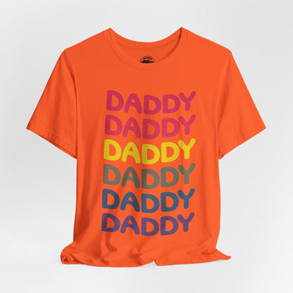 Daddy (Replica 80's Gay Daddy Rainbow Novelty Shirt/Vintage Print Effect)