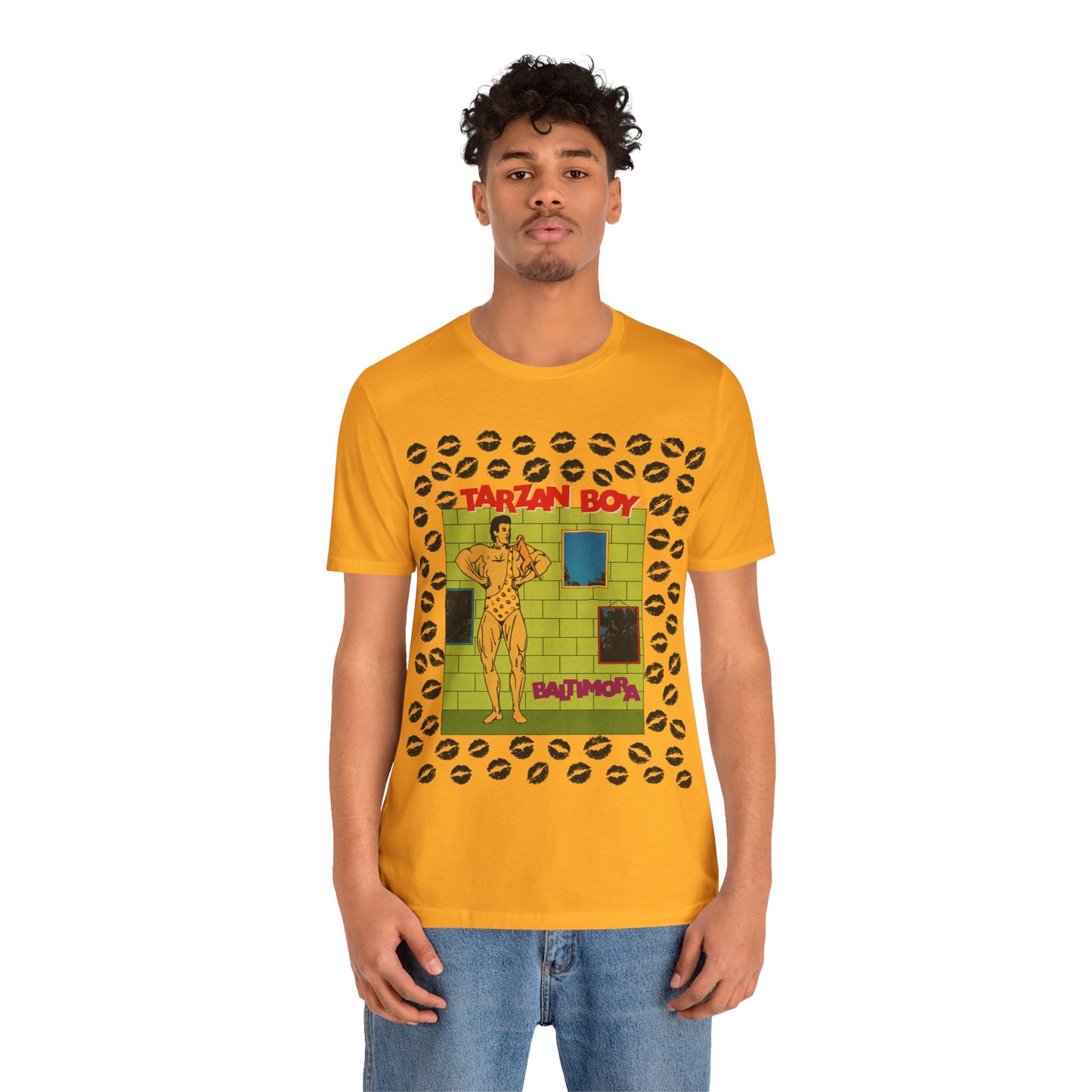 Tarzan Boy (Oversized Covert Art Graphic with Vintage Print Effect/Baltimora Tarzan Boy Shirt)