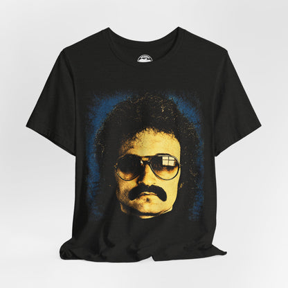 Giorgio Moroder (Large Face Graphic with Vintage Rock Tee Print Effect)
