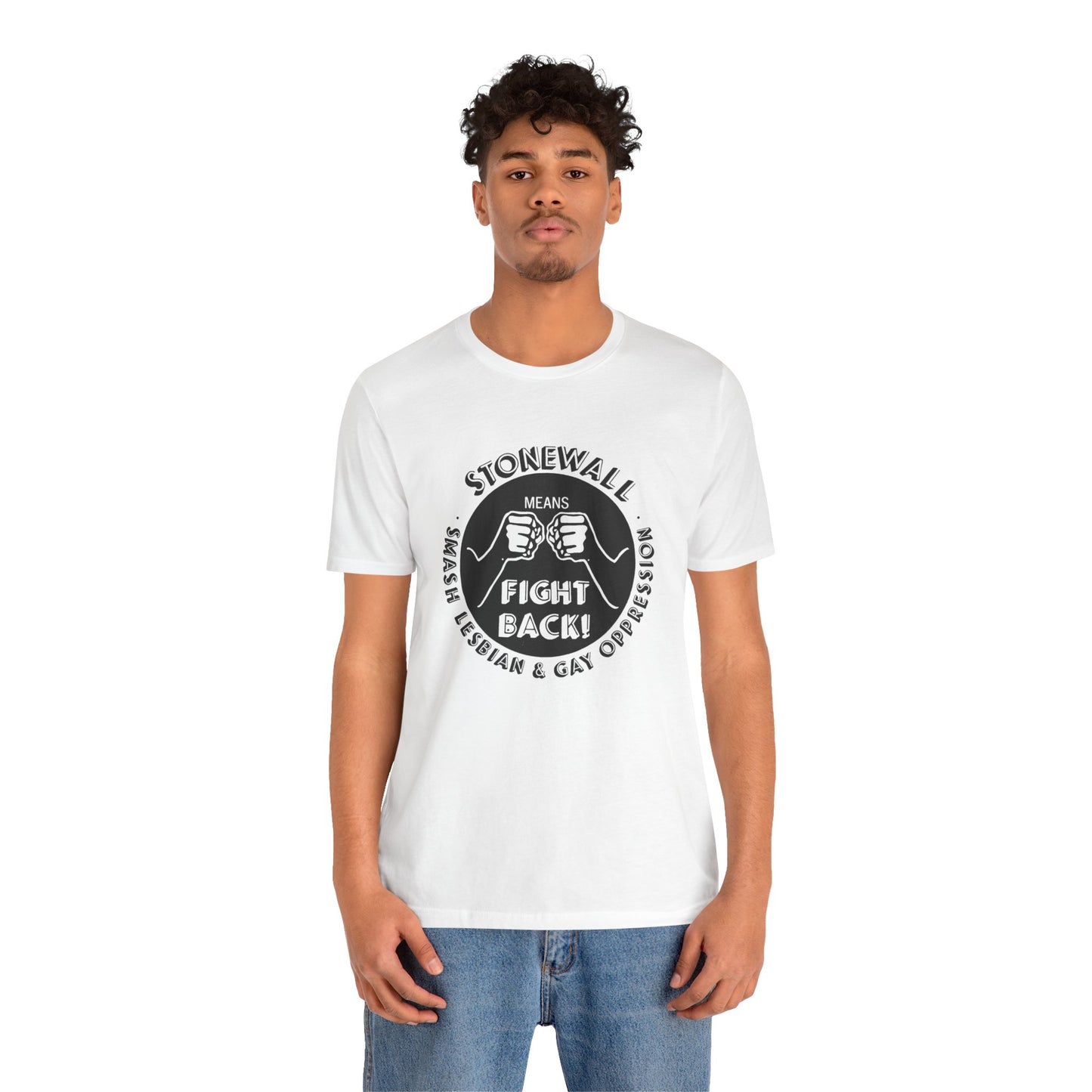 Stonewall Means Fight Back!  (Replica Gay & Lesbian Rights Protest Tee/YAWF)