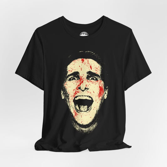 American Psycho (Oversized Graphic Patrick Bateman Bloody Face with Vintage Print Effect/Mary Harron/Christian Bale)
