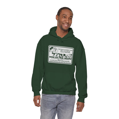 Wood–Six Twin Theater Hoodie (Detroit Gay Porno House/70's to 90's)